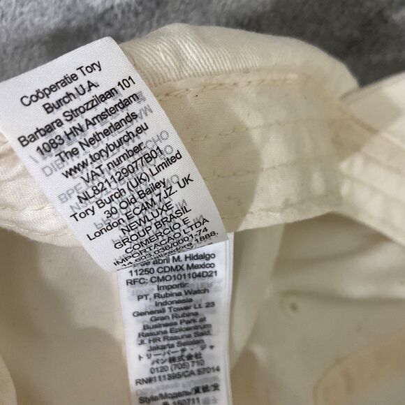 Tory Burch Logo Hat cotton baseball cap Tennis Pickleball White - Picture 10 of 14